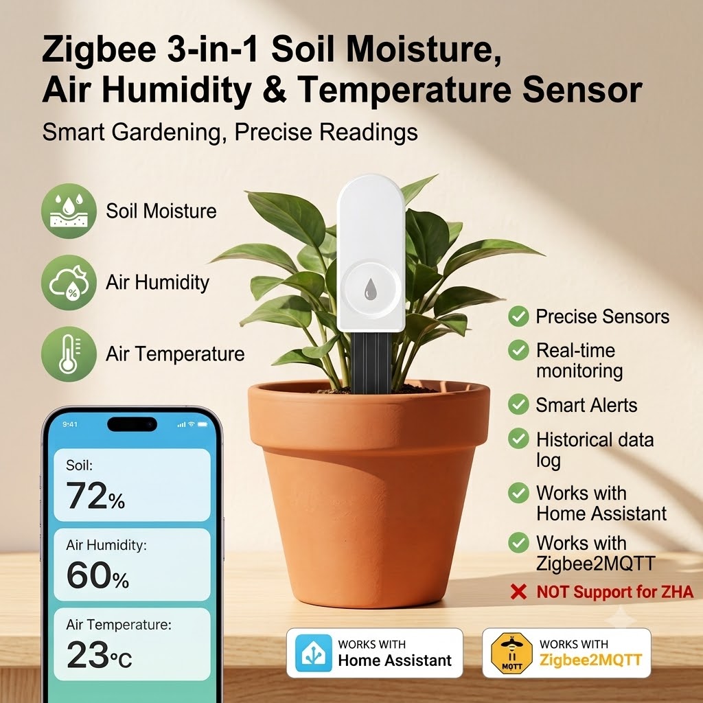 Plant Parent App - Sensore di umidità del terreno ZigBee,